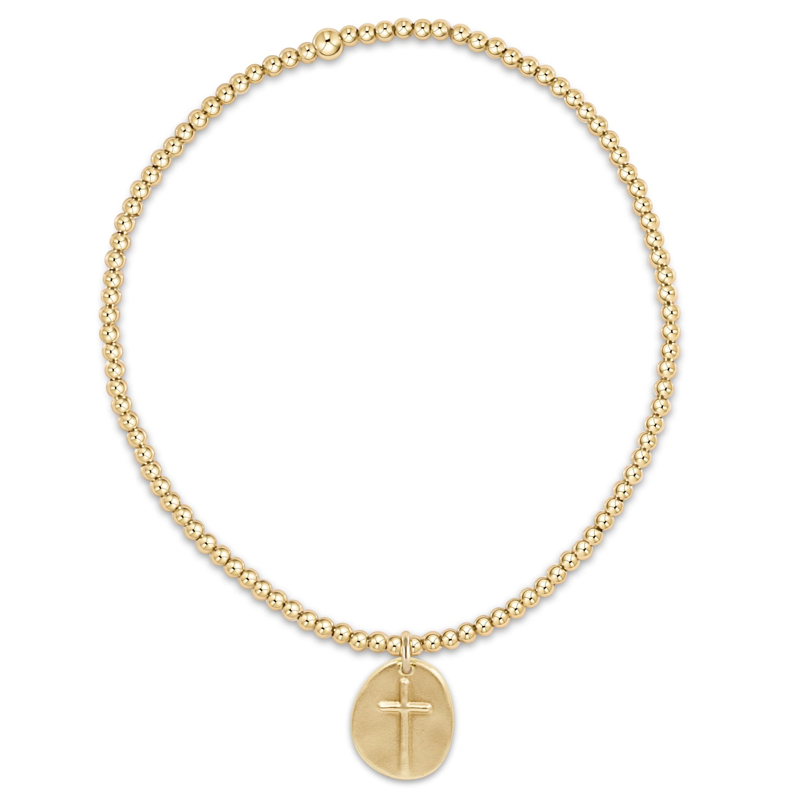 Classic Gold 2mm Bracelet - Inspire Small Gold Disc