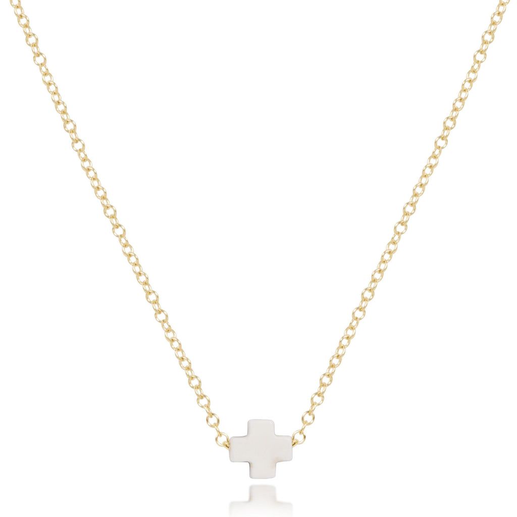 16" Necklace Gold - Signature Cross Small
