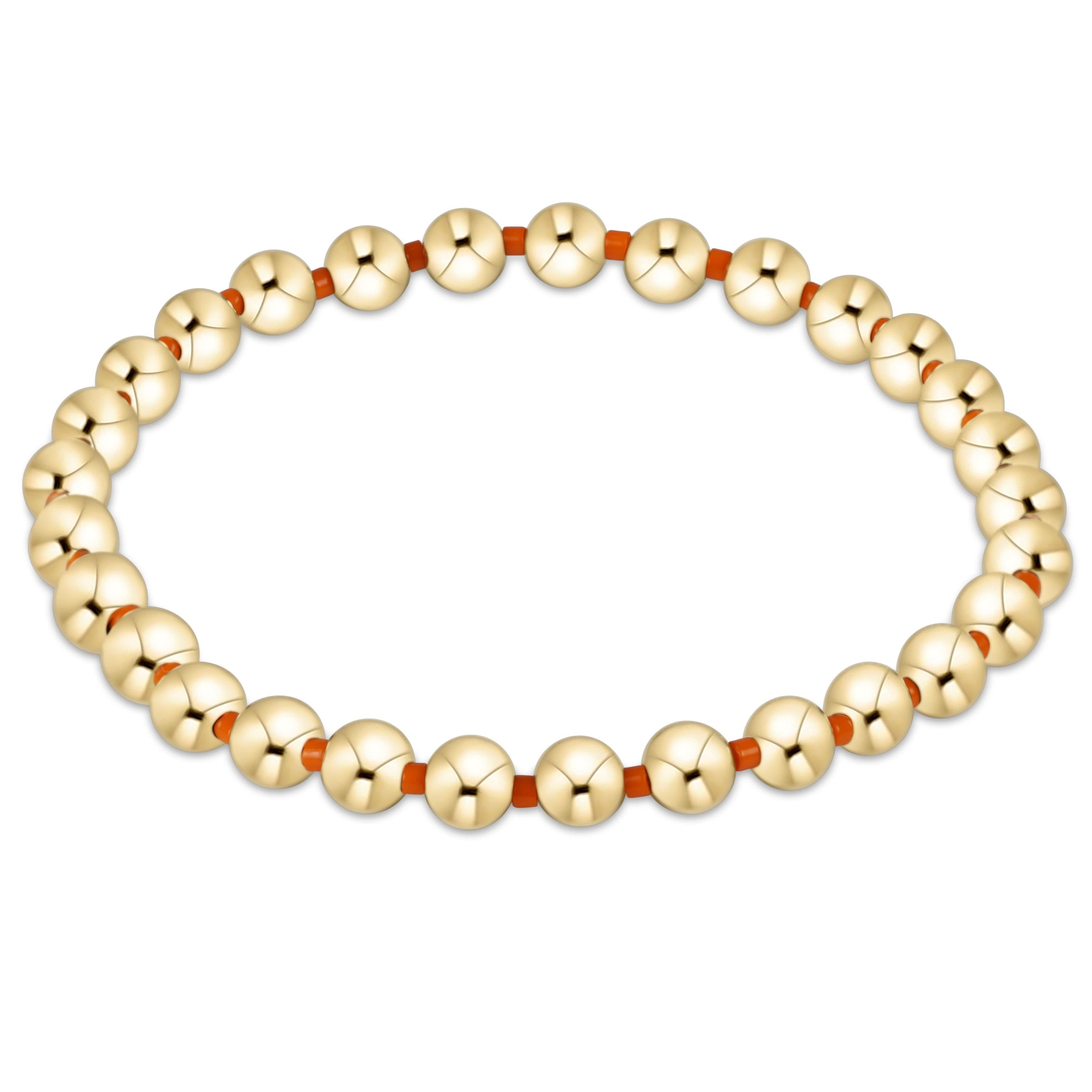 Gameday Hope Grateful 5mm Bead Bracelet - Bright Orange