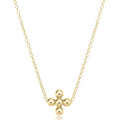 16" Necklace Gold - Signature Cross Beaded Gold 3mm