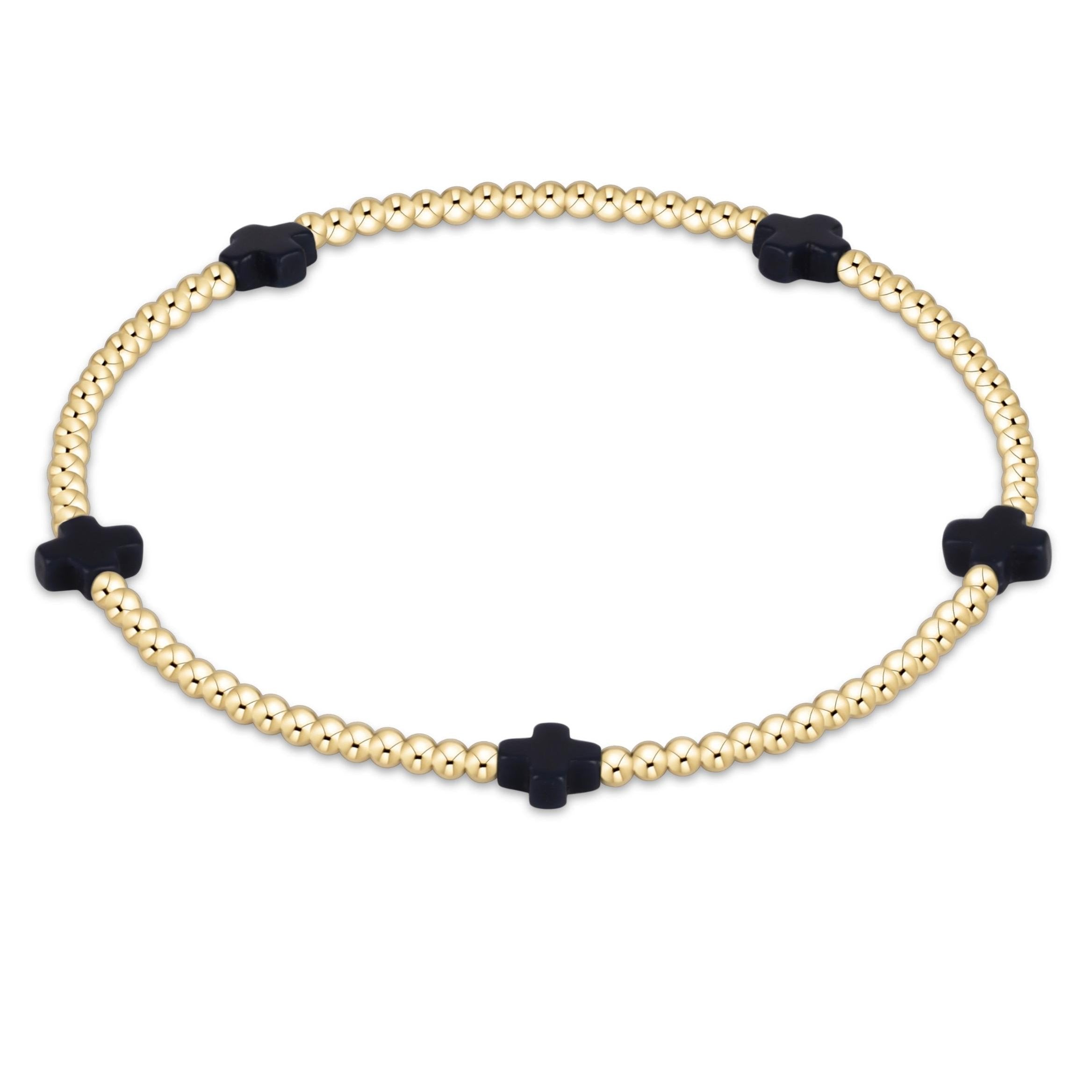 egirl Signature Cross Small 2mm Gold Bracelet
