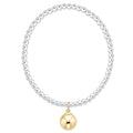 Classic Mixed Metal 3mm Bracelet - Classic Gold 10mm Charm