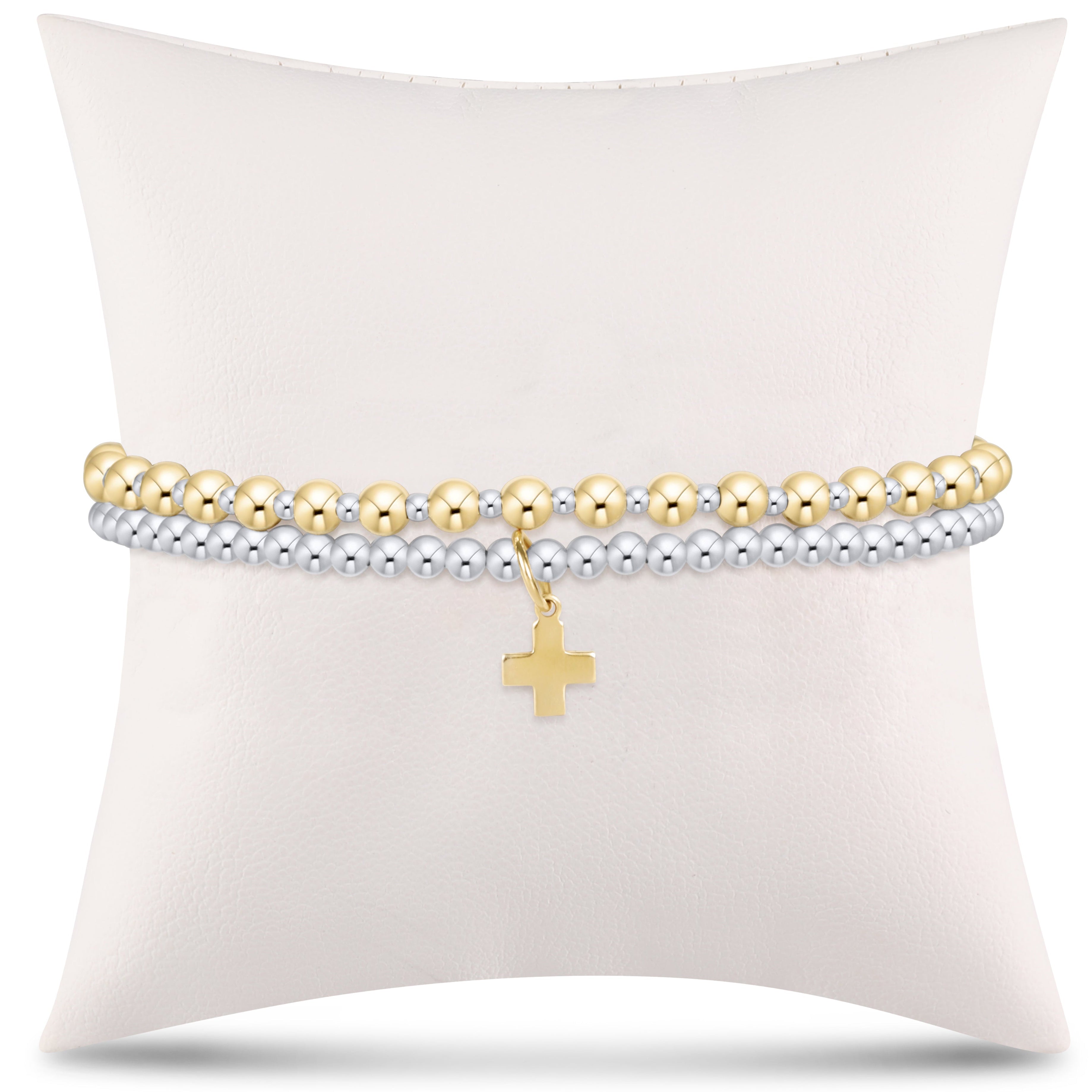 grateful for you gift stack - mixed metal signature cross charm