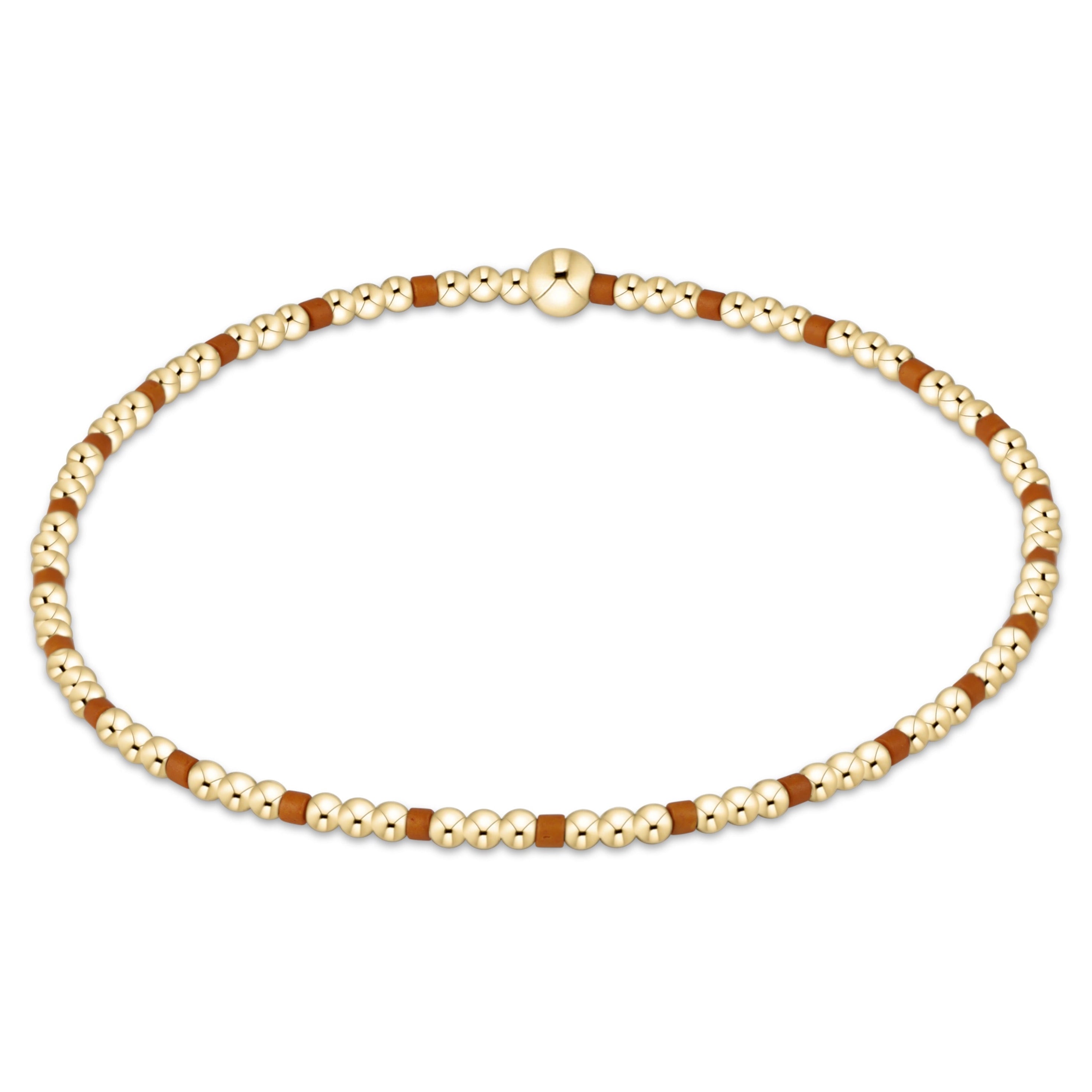 Gameday Hope Sincerity Pattern 2mm Bead Bracelet - Burnt Orange