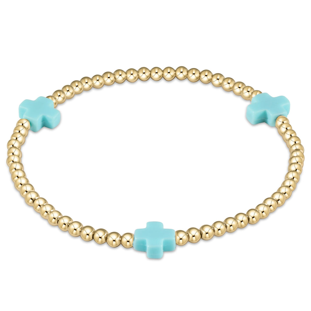 Extends Signature Cross 3mm Gold Bracelet