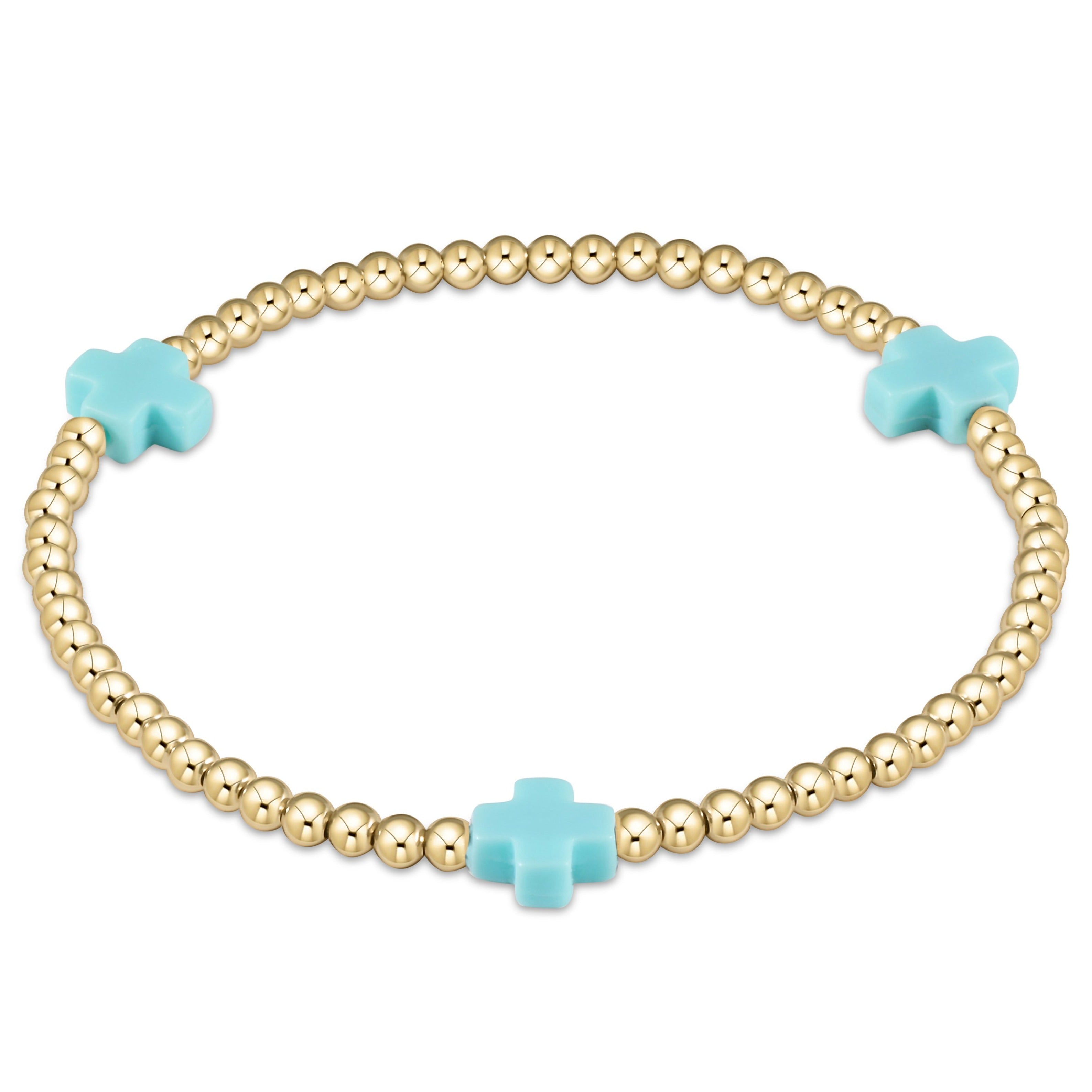 Extends Signature Cross 3mm Gold Bracelet