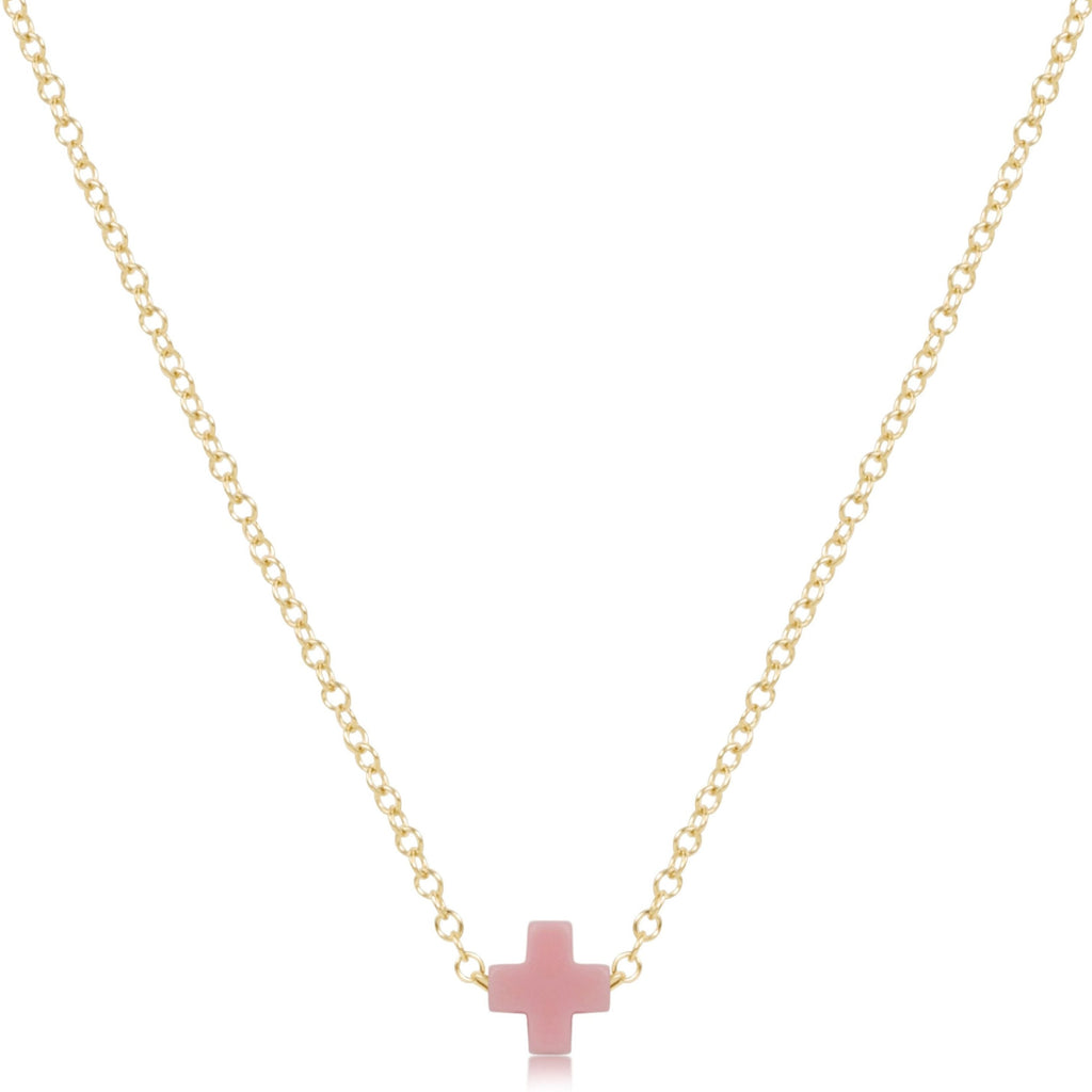 16" Necklace Gold - Signature Cross Small