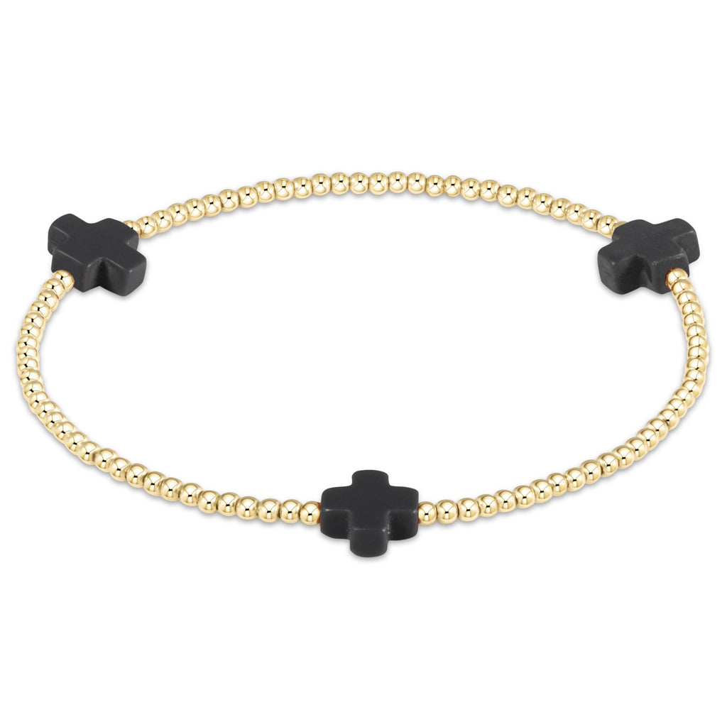 Signature Cross 2mm Gold Bracelet