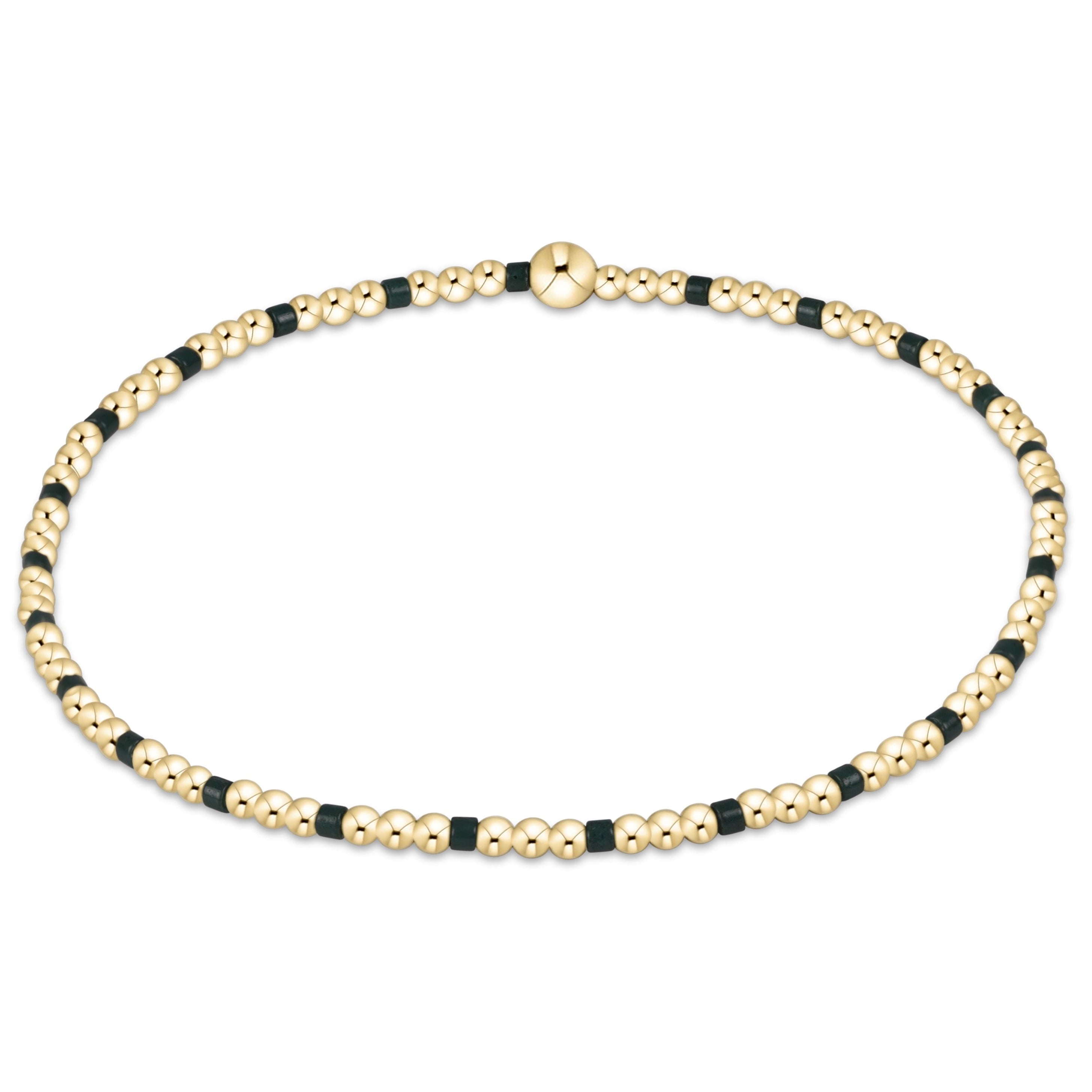 Gameday Hope Sincerity Pattern 2mm Bead Bracelet - Dark Green