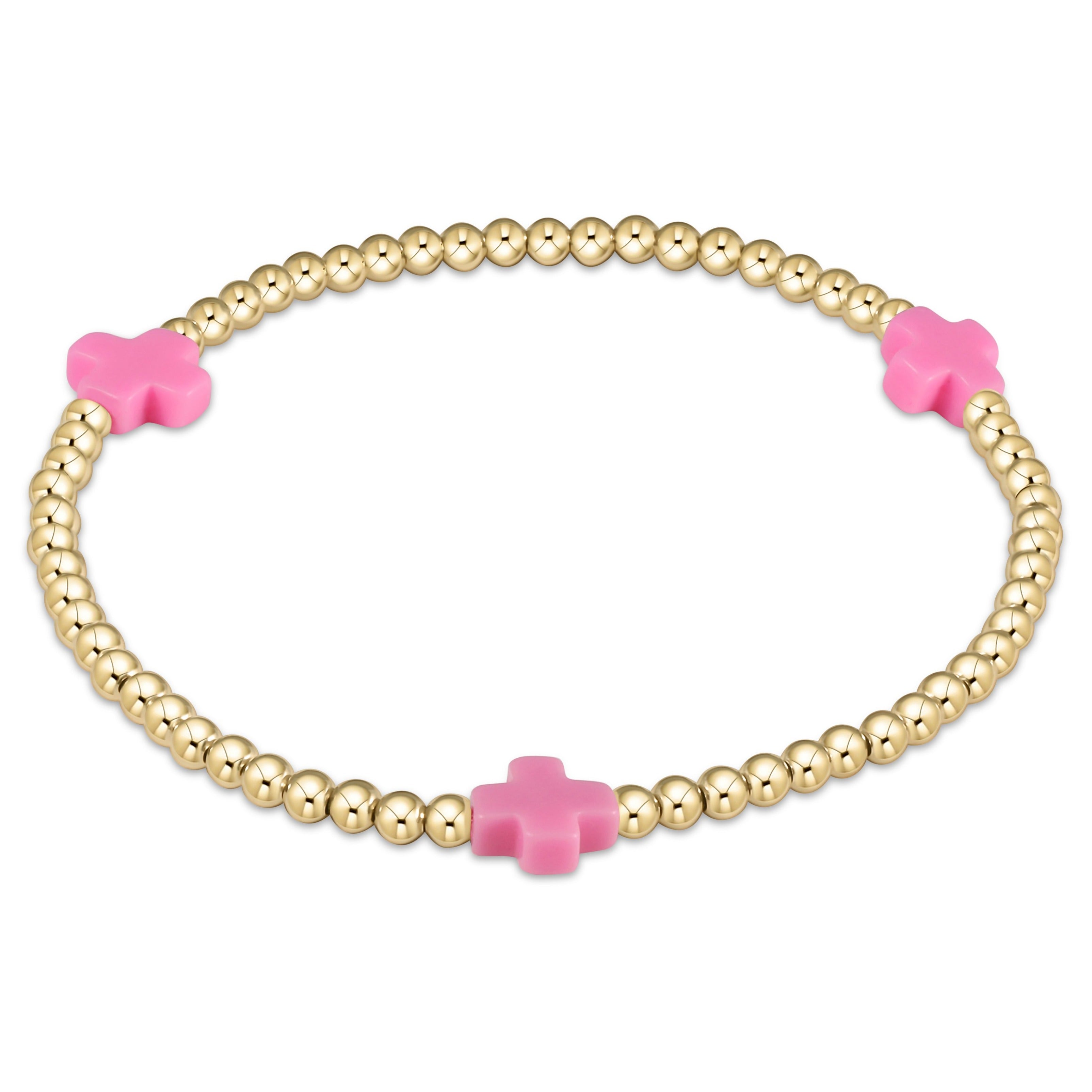 Signature Cross 3mm Gold Bracelet