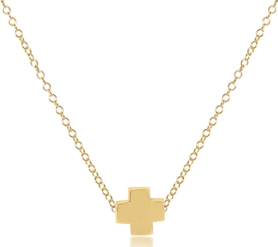 16" Necklace Gold - Signature Cross Gold