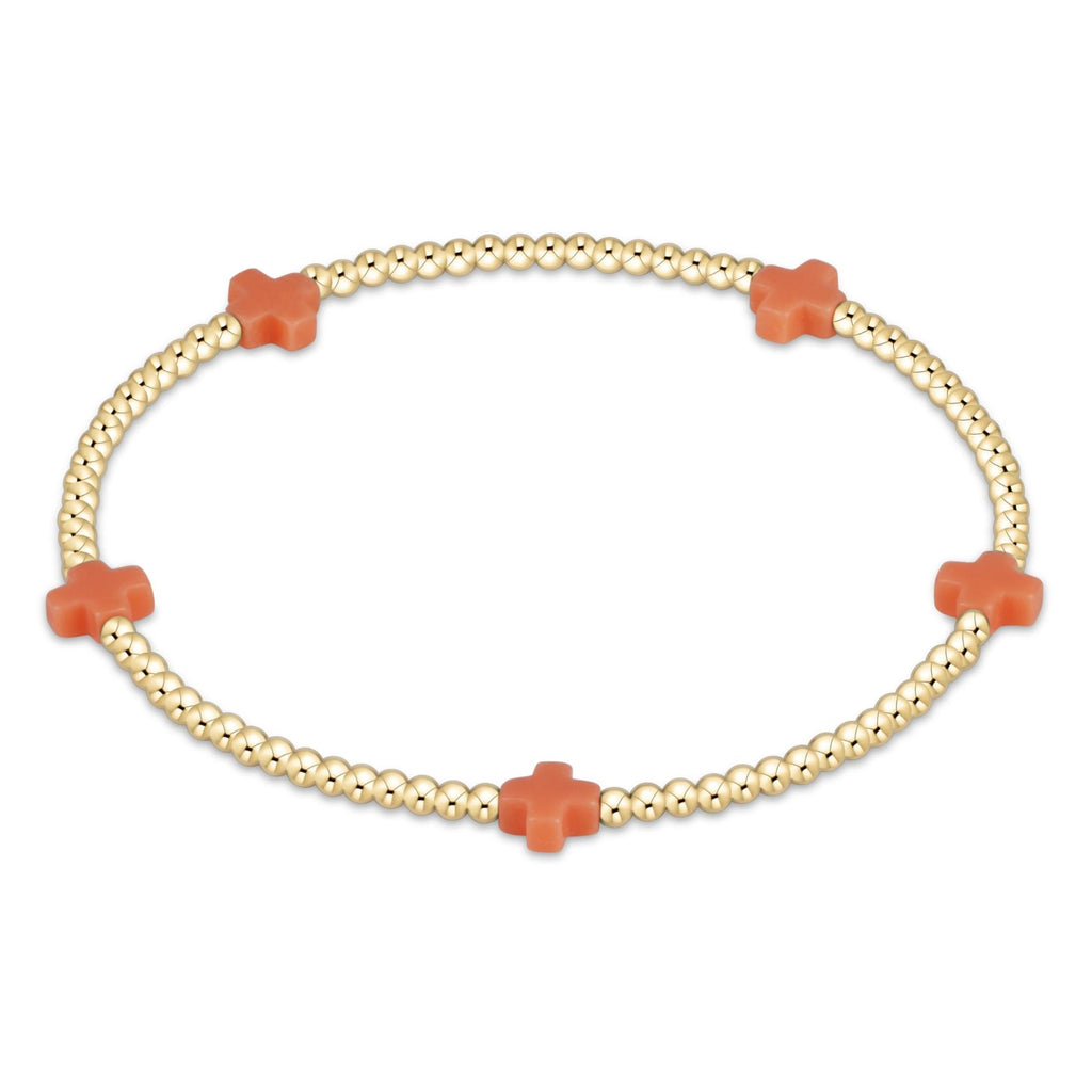 Signature Cross Small 2mm Gold Bracelet