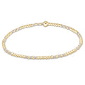 Hope Joy Pattern 2mm Bead Bracelet - White