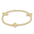 Beaded 4mm Gold Signature Cross 2.5mm Gold Bracelet