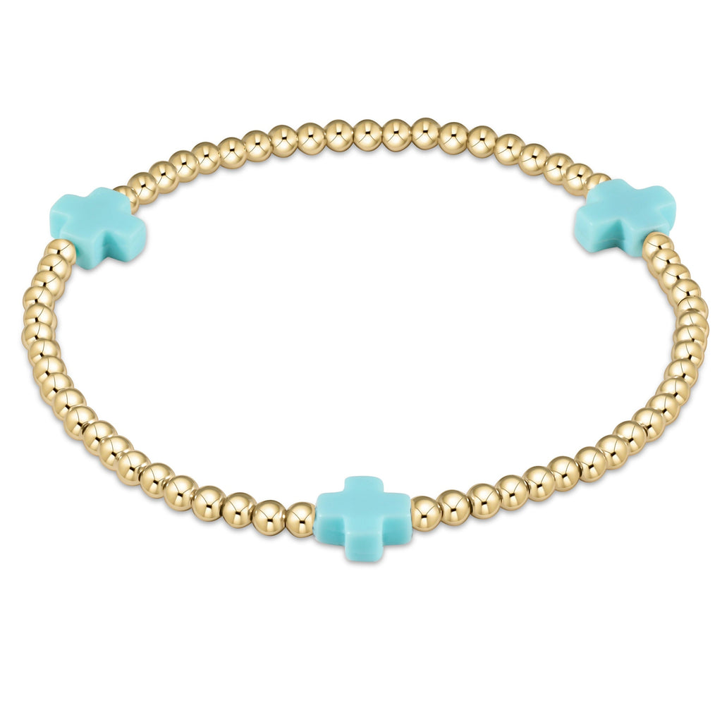 Signature Cross 3mm Gold Bracelet